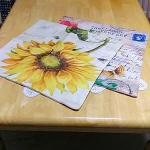 Sunflowers Accent Pillow Covers, NWOT